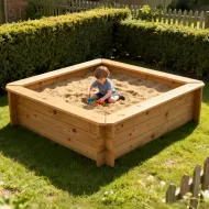 Wooden Sandpit - 1m x 1m – 429mm Height – 27mm Thick Wall
