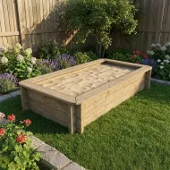 Wooden Sandpit - 2m x 1m – 429mm Height – 44mm Thick Wall