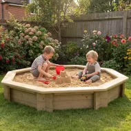 Wooden Sandpit - 6ft Octagonal – 295mm Height – 27mm Thick Wall