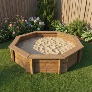 Wooden Sandpit - 6ft Octagonal – 429mm Height – 44mm Thick Wall