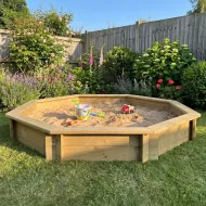 Wooden Sandpit - 8ft Octagonal – 295mm Height – 27mm Thick Wall