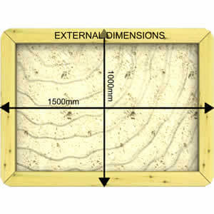Image of External Dimensions of a 44mm 1.5m x 1m Sandpit
