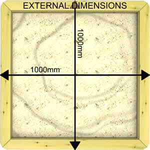 Image of External Dimensions of a 44mm 1m x 1m Sandpit