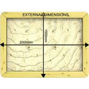 Image of External Dimensions of a 44mm 2m x 1.5m Sandpit