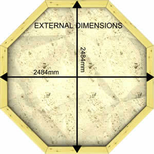 Image of External Dimensions of a 27mm 8ft Sandpit