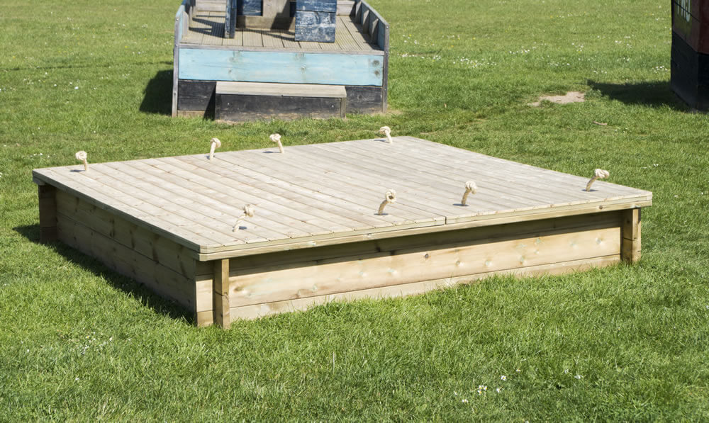 Image of Sandpit with Wooden Lid