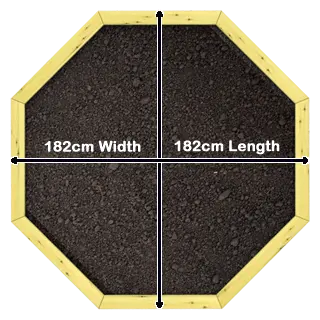 Octagonal Raised Garden Bed 182cm Length